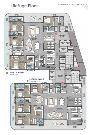 Floor Plan in 4 BHK Apartment at Hyma My Home 99, Kokapet – for Sale