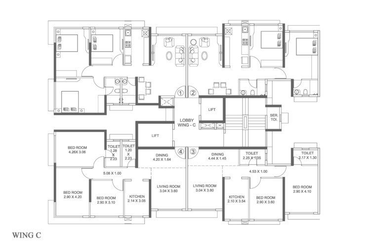 Floor Plan, platinum-life 2 Bedroom 665 Sq.Ft. Apartment In Andheri West Mumbai 8300194