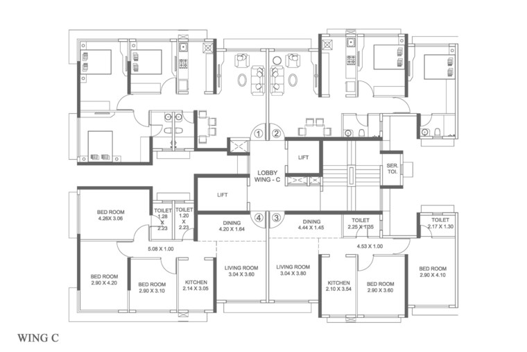 Floor Plan, platinum-life 2 Bedroom 665 Sq.Ft. Apartment In Andheri West Mumbai 8300194
