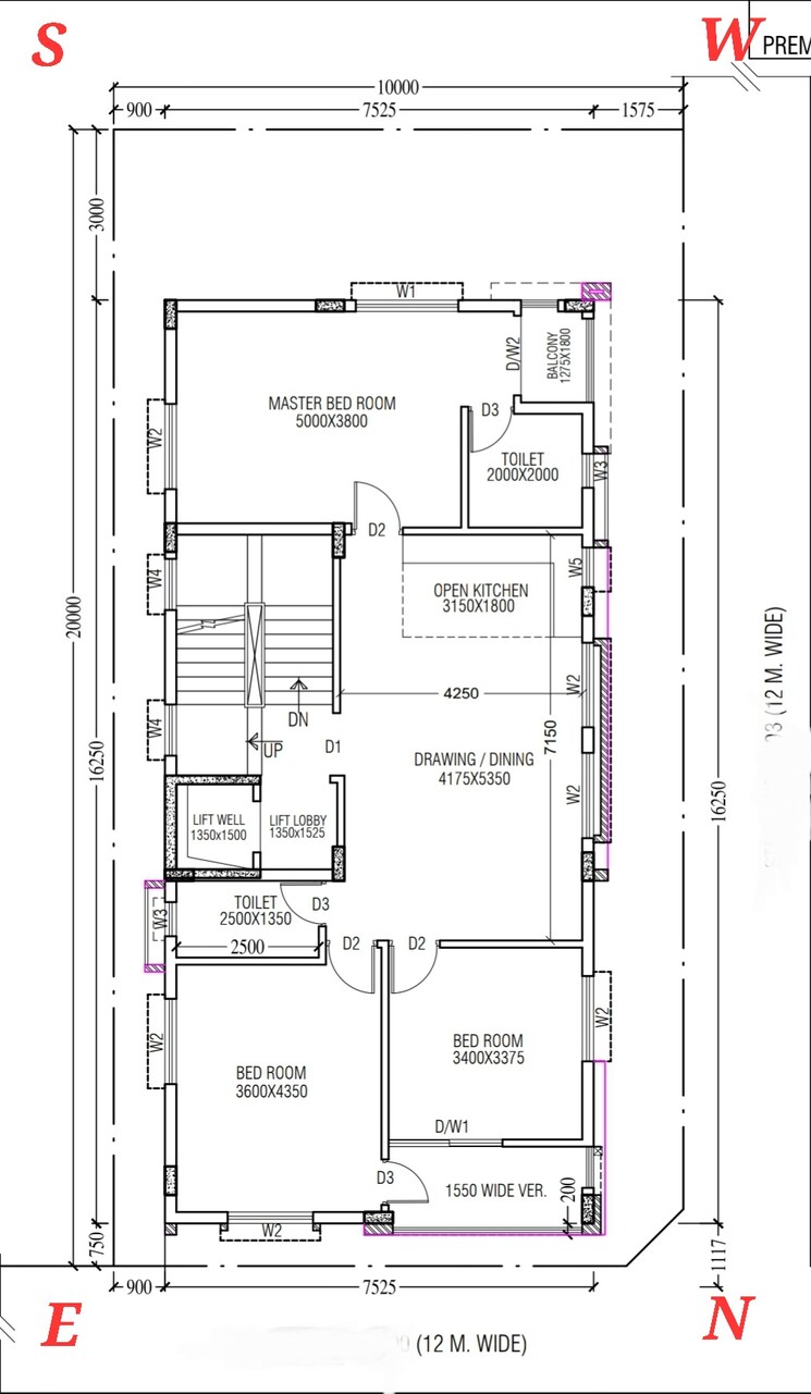Floor Plan, new town action area ii 3 Bedroom 1665 Sq.Ft. Apartment In New Town Action Area ii Kolkata 8301054