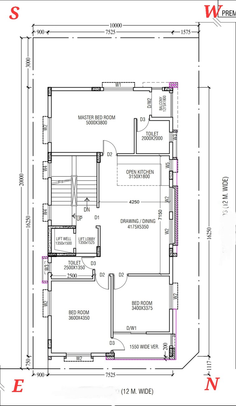 Floor Plan, new town action area ii 3 Bedroom 1665 Sq.Ft. Apartment In New Town Action Area ii Kolkata 8301054