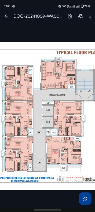 Floor Plan in 2 BHK Apartment at DGS Sheetal Uptown, Kandivali East – for Sale