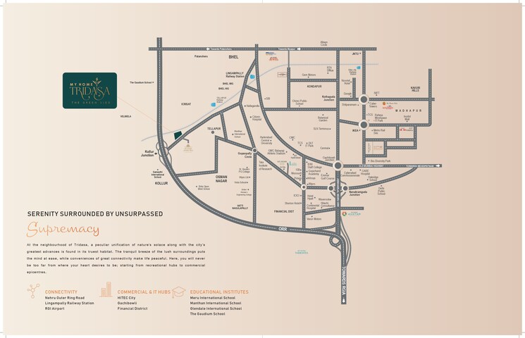 Map Location, my-home-tridasa 3 Bedroom 1840 Sq.Ft. Apartment In Tellapur Hyderabad 8301369