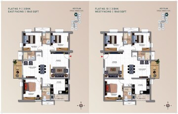 Floor Plan in 3 BHK Apartment at My Home Tridasa, Tellapur – for Sale