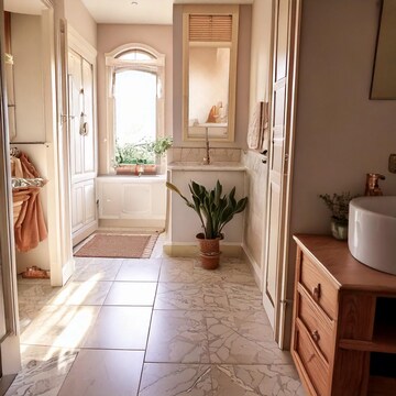 Bathroom in 4 BHK Apartment at Merlin Serenia, Bt Road – for Sale