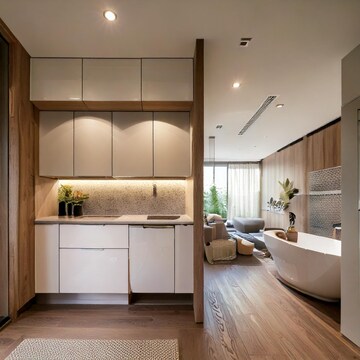 Kitchen in 3 BHK Apartment at Dlf New Town Heights, Rajarhat New Town – for Rent