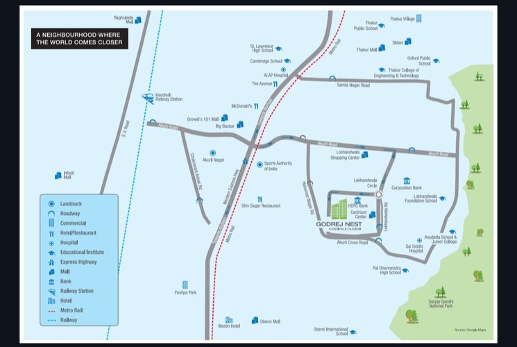 Map Location, godrej-nest-kandivali 2 Bedroom 606 Sq.Ft. Apartment In Kandivali East Mumbai 8302842