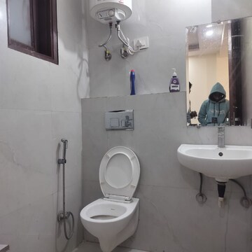 Bathroom in 2 BHK Apartment at Palm Residency Chhatarpur, Rajpur Khurd Extension – for Rent