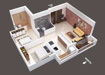Floor Plan in 2 BHK Apartment at Pathardi – for Sale