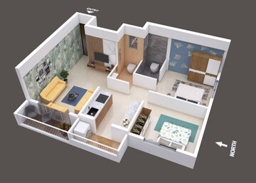 Floor Plan in 2 BHK Apartment at Pathardi – for Sale
