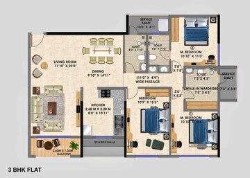 Floor Plan in 2 BHK Apartment at GNP Landmark, Khadakpada – for Sale
