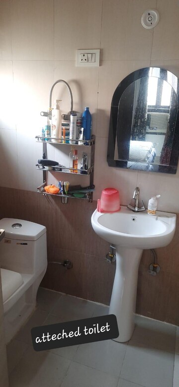 Bathroom in 2 BHK Apartment at Sangwan Heights, Raj Nagar Extension – for Rent