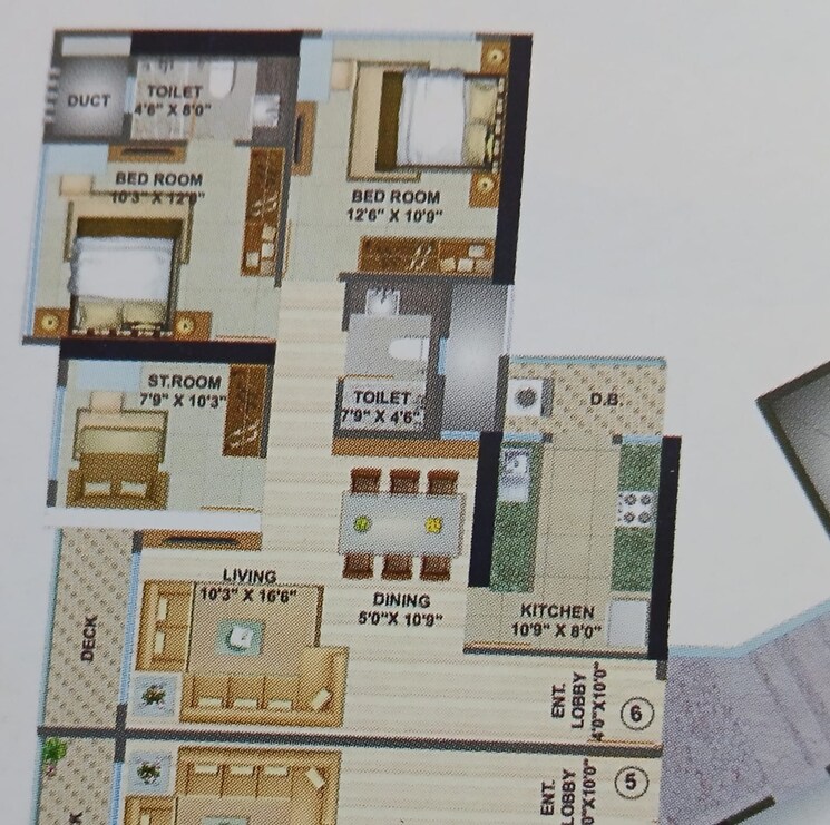 Floor Plan, lotus-sky-garden 2.5 Bedroom 942 Sq.Ft. Apartment In Malad West Mumbai 8307068