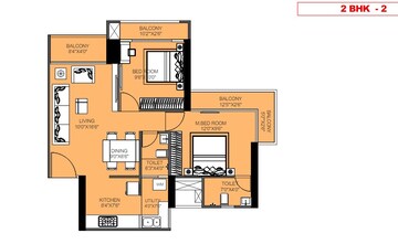 Floor Plan in 2 BHK Apartment at Kharghar Sector 36 – for Sale