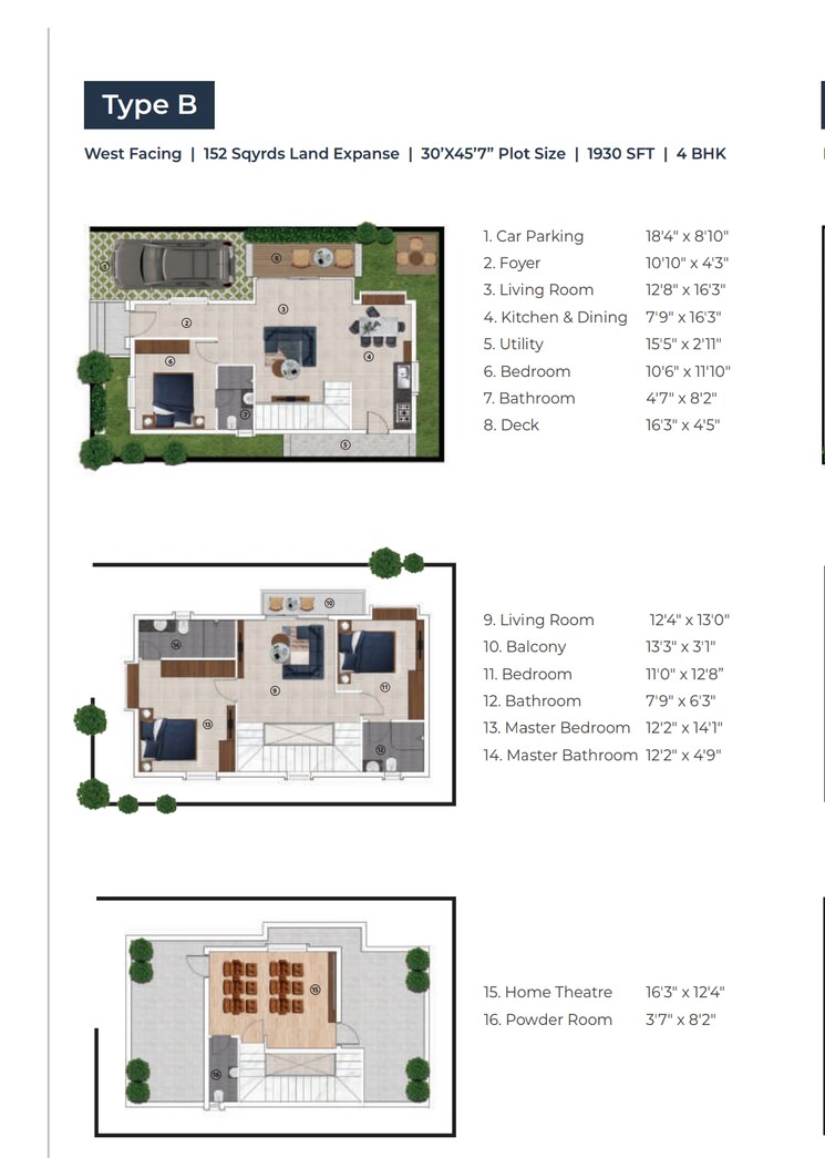 Floor Plan, elemental-village 4 Bedroom 152 Sq.Yd. Villa In Peeranchuruvu Hyderabad 8307739
