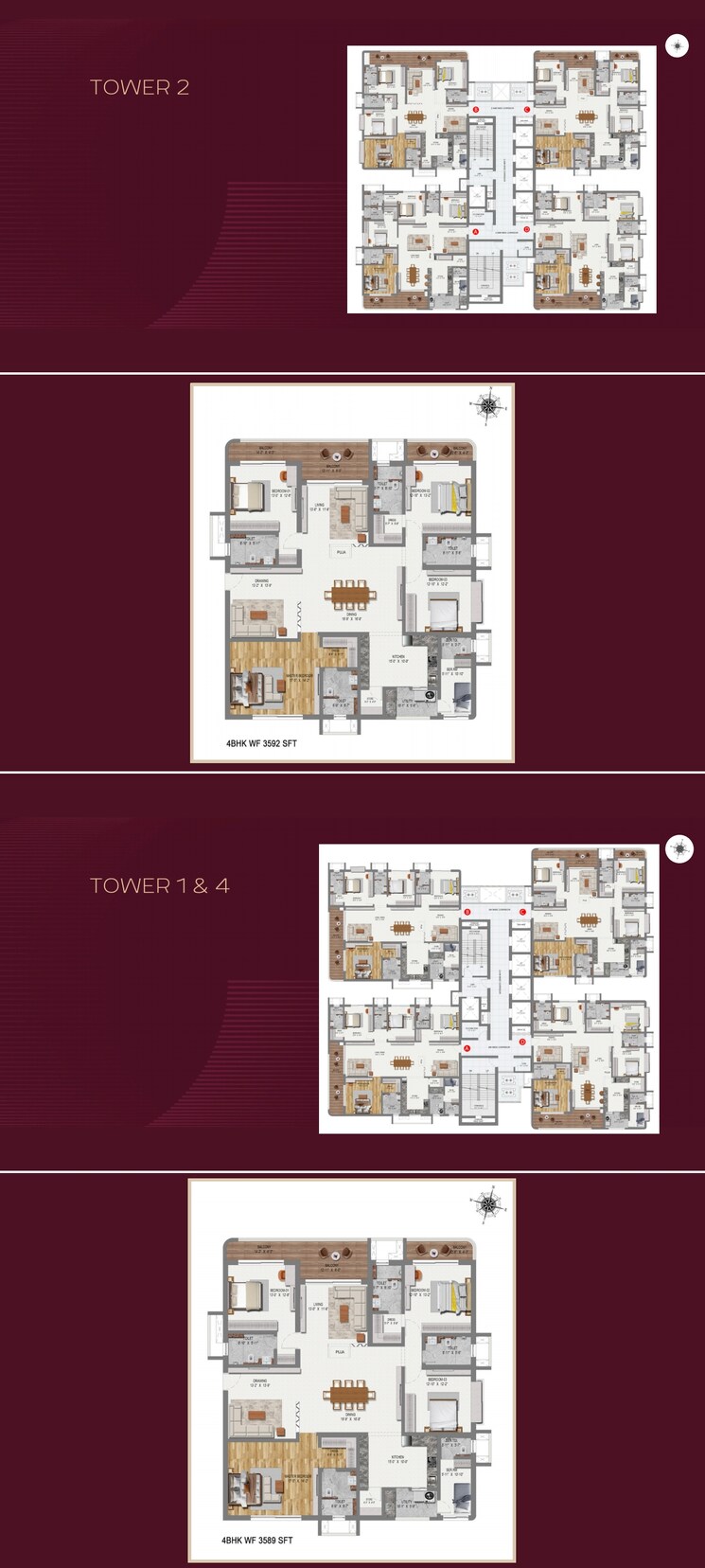 Master Plan, raghava-cinq 4 Bedroom 3584 Sq.Ft. Apartment In Financial District Hyderabad 8307745