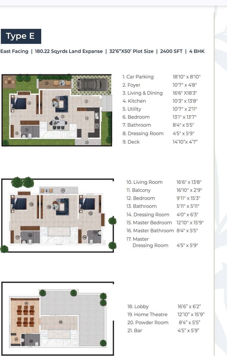 Floor Plan, elemental-village 4 Bedroom 182 Sq.Yd. Villa In Peeranchuruvu Hyderabad 8307749