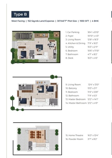 Floor Plan in 4 BHK Villa at Elemental Village, Peeranchuruvu – for Sale
