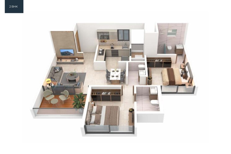 Floor Plan, wakad 2 Bedroom 841 Sq.Ft. Apartment In Wakad Pune 8308232