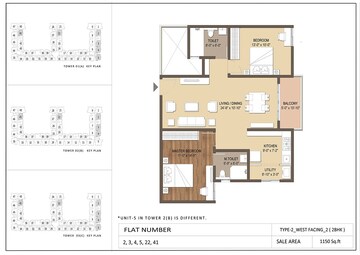 Floor Plan in 2 BHK Apartment at GM Global Techies Town, Electronic City Phase I – for Sale