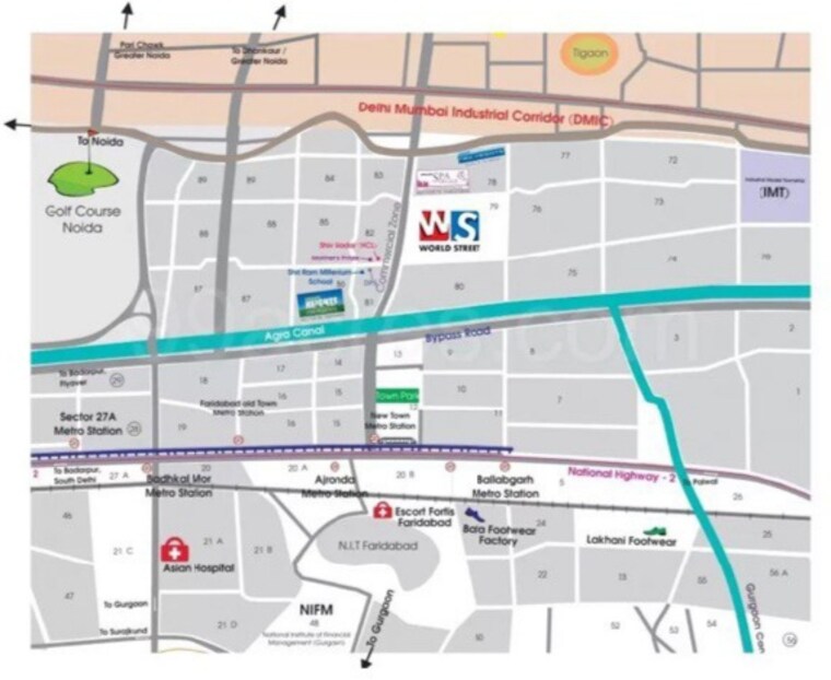 Map Location, sector 79 Commercial Shop 500 Sq.Ft. In Sector 79 Faridabad 8308347