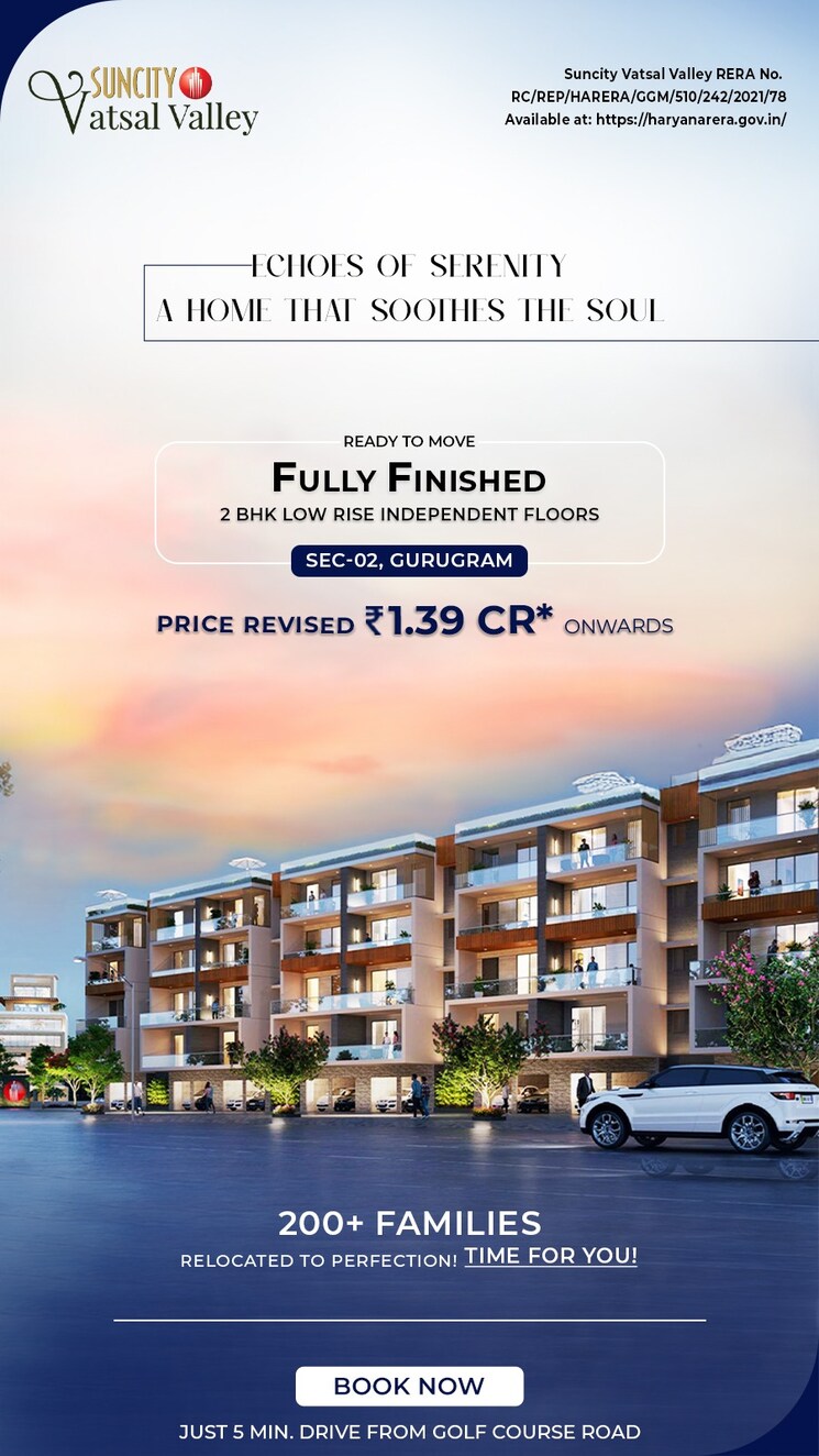 Exterior View, suncity-vatsal-valley 3 Bedroom 1430 Sq.Ft. Independent House In Gwal Pahari Gurgaon 8308589