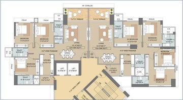 Floor Plan in 3 BHK Builder Floor at Techno Aakasa, Worli – for Sale