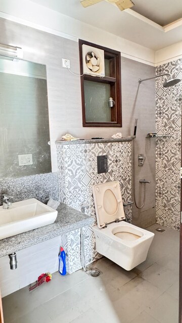Bathroom in 3 BHK Builder Floor at Ansal Sushant Lok I, Sector 43 – for Rent