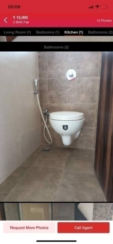 Bathroom in 1 BHK Apartment at Rosa Gardenia, Ghodbunder Road – for Rent