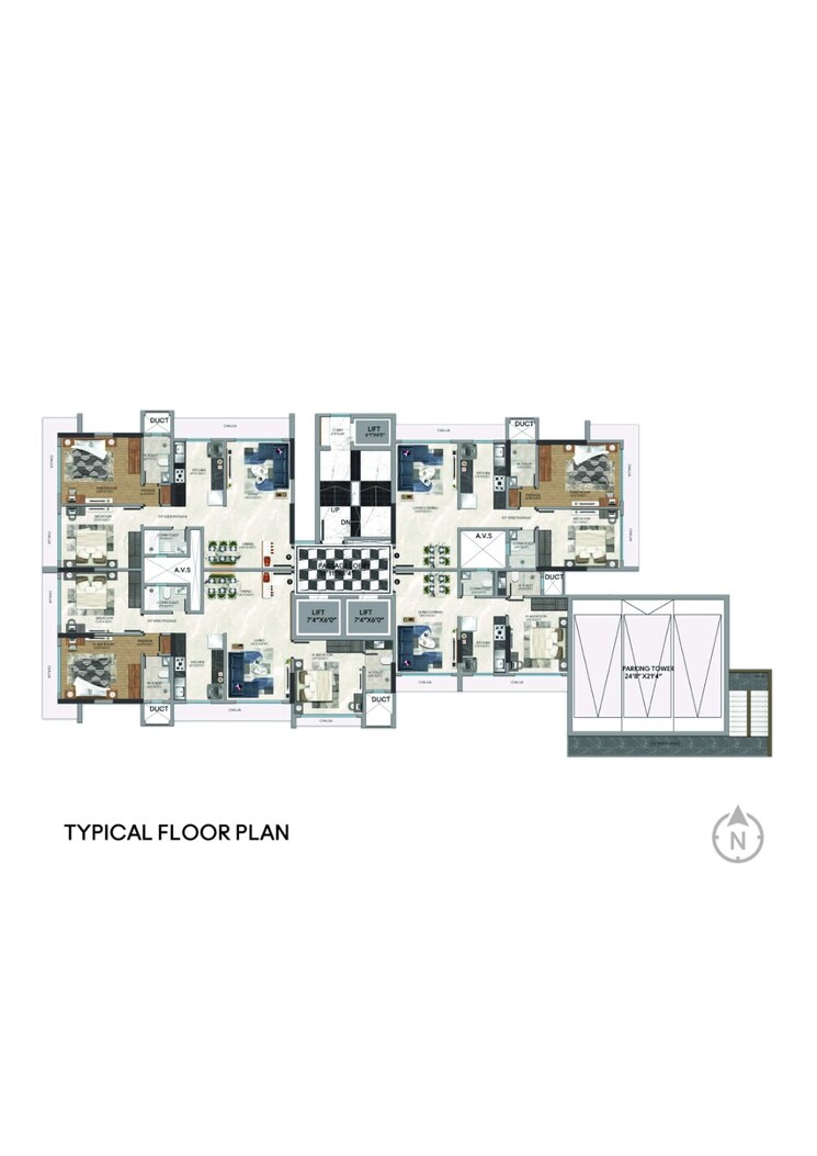 Floor Plan, sanghvi-crystal 2 Bedroom 706 Sq.Ft. Apartment In Goregaon West Mumbai 8312593