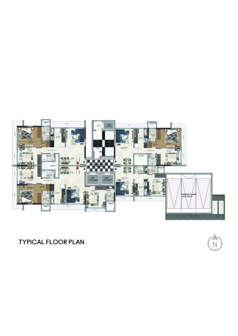 Floor Plan, sanghvi-crystal 2 Bedroom 706 Sq.Ft. Apartment In Goregaon West Mumbai 8312593