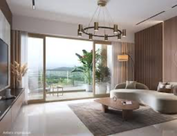 Living Room in 4 BHK Builder Floor at Shapoorji Pallonji Vanaha Golfland, Lavale – for Sale