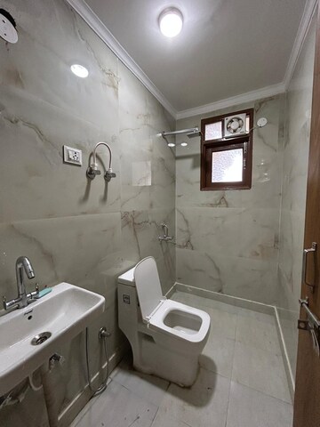 Bathroom in 2 BHK Builder Floor at Freedom Fighters Enclave – for Rent