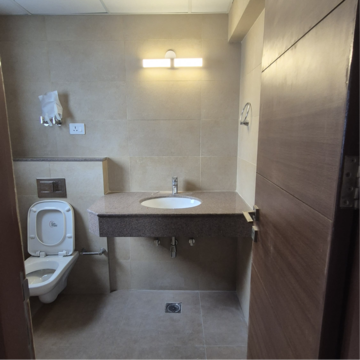 Bathroom in 3 BHK Apartment at Godrej Meridien, Mohammad Heri Village – for Rent