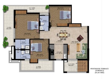 Floor Plan in 5 BHK Penthouse at Gms Road – for Sale