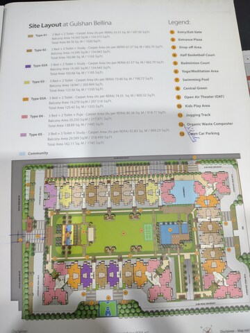 Master Plan in 3 BHK Apartment at Gulshan Bellina, Sector 16 Greater Noida – for Sale