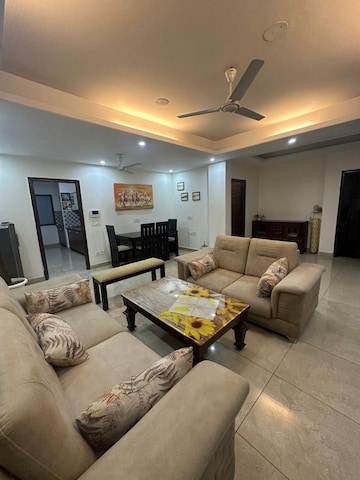 Living Room in 3 BHK Builder Floor at Ansal Sushant Lok I, Sector 43 – for Rent