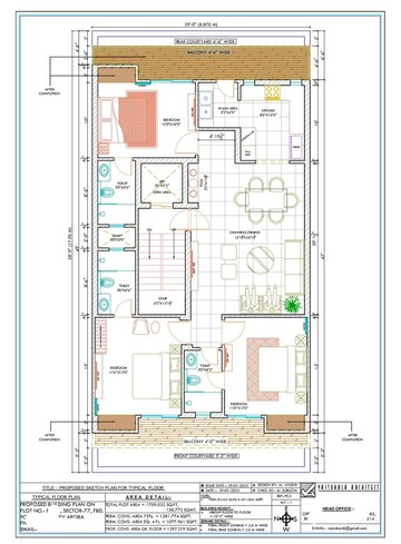 Floor Plan in 2 BHK Apartment at SRS Royal Hills, Sector 87 – for Rent