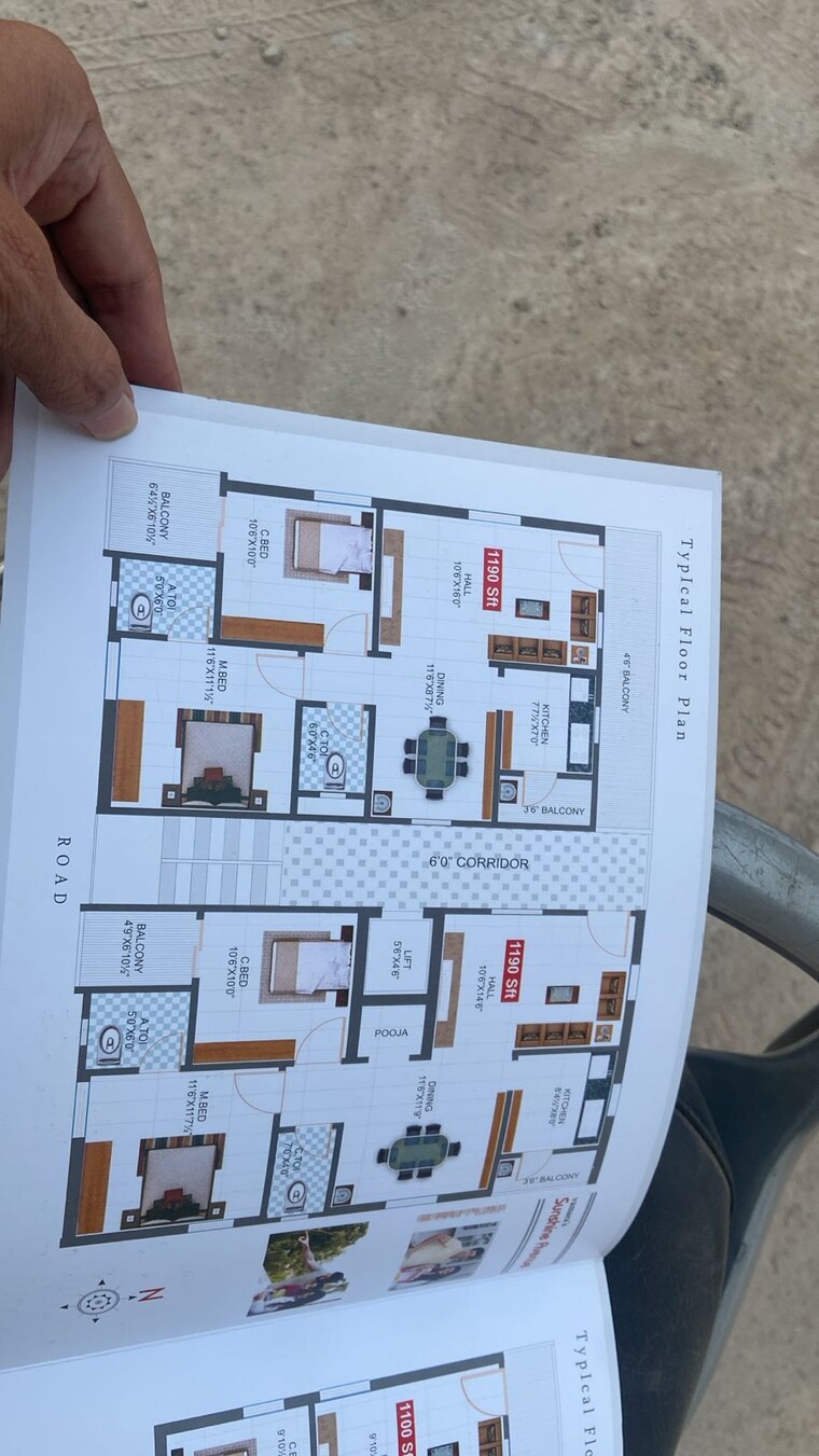Floor Plan, ameenpur 2 Bedroom 1190 Sq.Ft. Apartment In Ameenpur Hyderabad 8323002