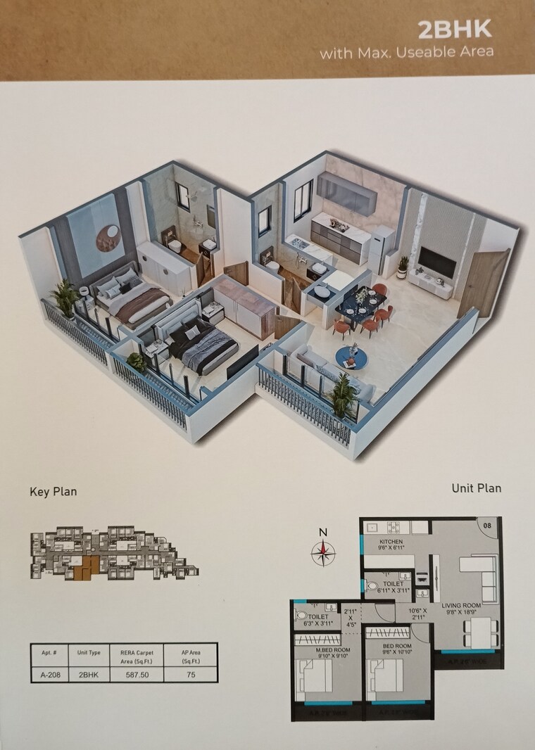 Floor Plan, sanskruti-paradise 1 Bedroom 630 Sq.Ft. Apartment In Nalasopara East Palghar 8324463