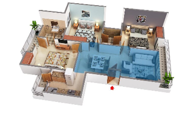 Living Room, omaxe-silver-birch 3 Bedroom 1180 Sq.Ft. Apartment In North Mullanpur Chandigarh 8324628