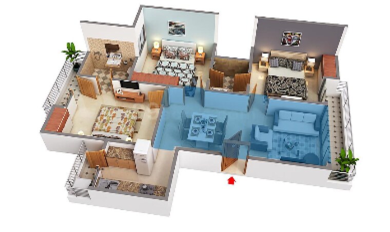 Living Room, omaxe-silver-birch 3 Bedroom 1180 Sq.Ft. Apartment In North Mullanpur Chandigarh 8324628