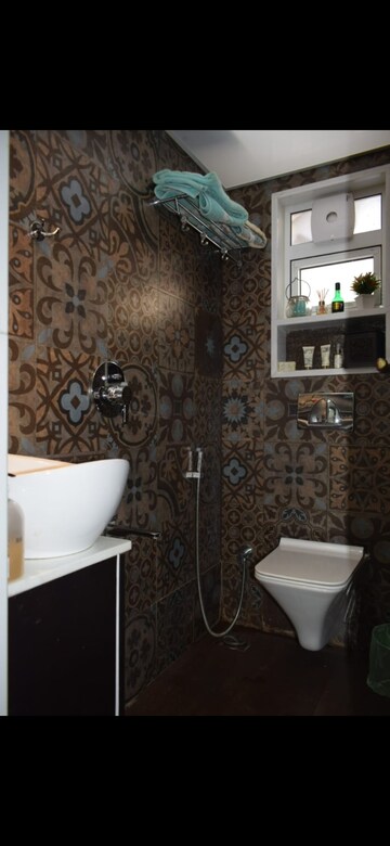 Bathroom in 1 RK Apartment at Gokuldham Complex, Goregaon East – for Rent