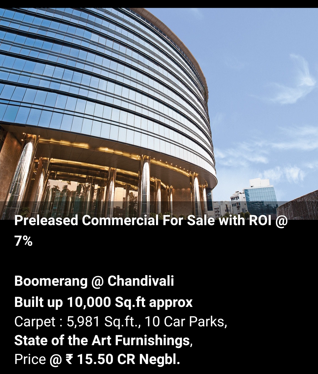 Office Space in IT/SEZ For Sale in Kanakia Boomerang