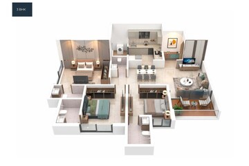 Floor Plan in 3 BHK Apartment at Wakad – for Sale