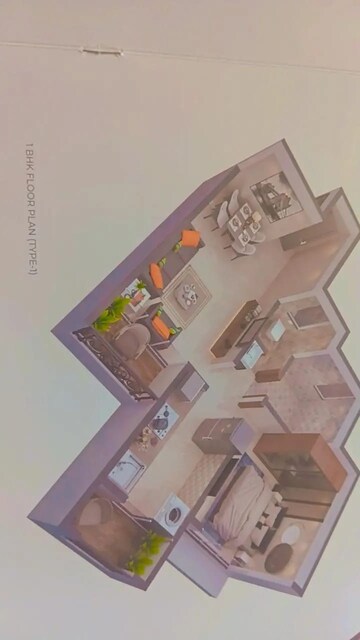Floor Plan in 1 BHK Builder Floor at Shubham Jijai Tulsi, Taloje Majkur – for Sale