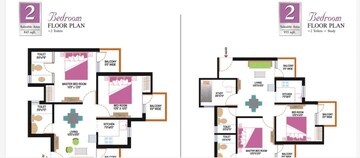 Floor Plan in 2 BHK Apartment at Amrapali Riverview, Amrapali Leisure Valley – for Sale