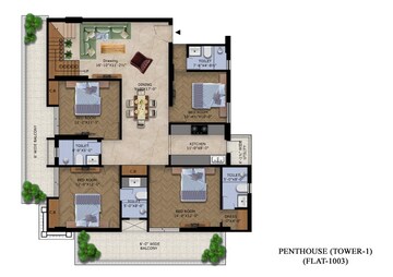 Floor Plan in 5 BHK Penthouse at Capital Royal Casa, Gms Road – for Sale
