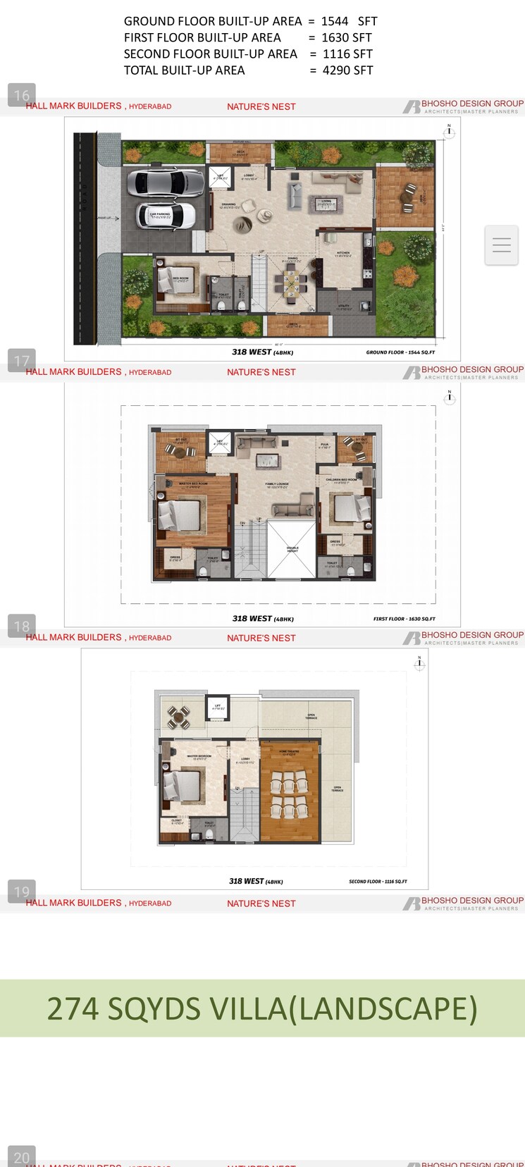 Floor Plan, hallmark-nature-nest 4 Bedroom 6435 Sq.Ft. Villa In Kollur Hyderabad 8336294