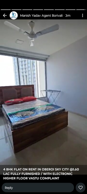 Bedroom in 4 BHK Apartment at Oberoi Sky City, Borivali East – for Rent